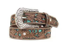 Ariat Women's Blue Inlay Floral Belt