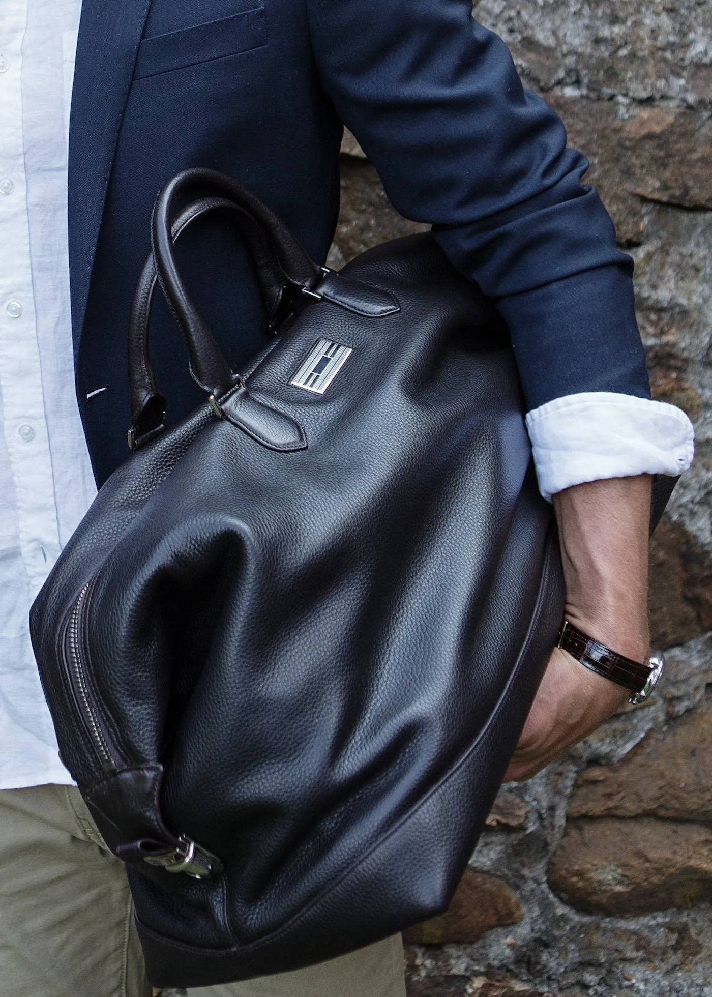 Aspen Travel Duffle Bag, Dark Brown Leather
