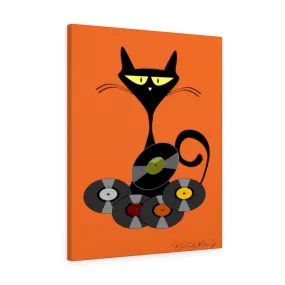 Atomic Cool Cat Orange, Mid Century Modern Retro Records MCM Mid Mod Wall Art
