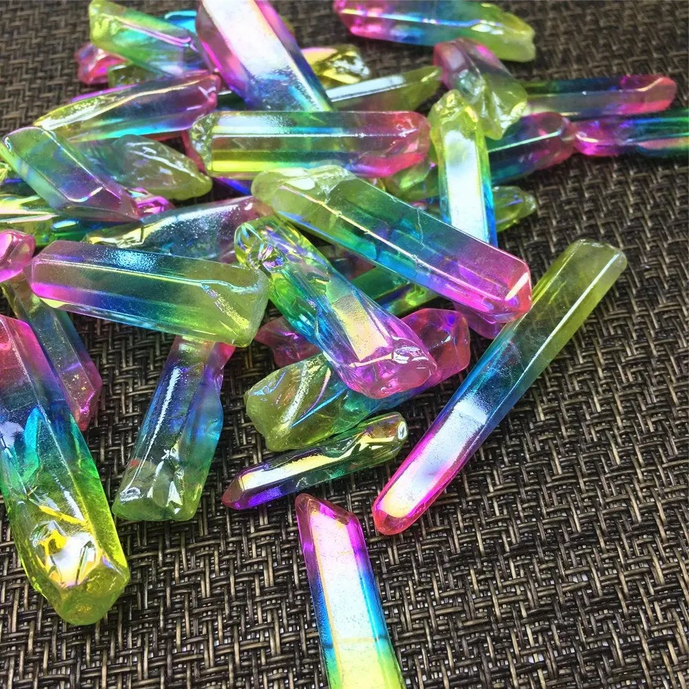 Aura Quartz Points, Rainbow Crystal Point, Titanium Crystal Point, Aura Quartz Wand, Crystals for Jewelry, Wirewrap Crystal, Crystal Pendant
