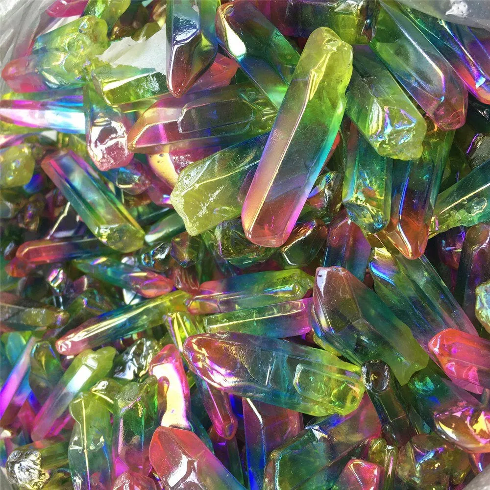 Aura Quartz Points, Rainbow Crystal Point, Titanium Crystal Point, Aura Quartz Wand, Crystals for Jewelry, Wirewrap Crystal, Crystal Pendant