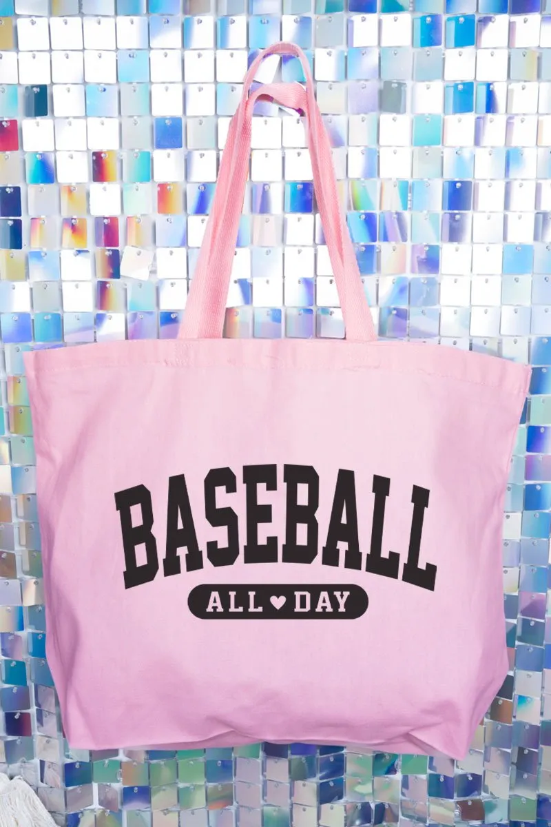 Baseball All Day Canvas Jumbo Tote