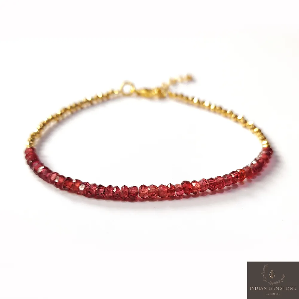 Beautiful Garnet Beads Bracelet, 925 Sterling Silver Jewelry, January Birthstone Bracelet, Yoga Bracelet, Christmas Gift, Bridal Jewelry
