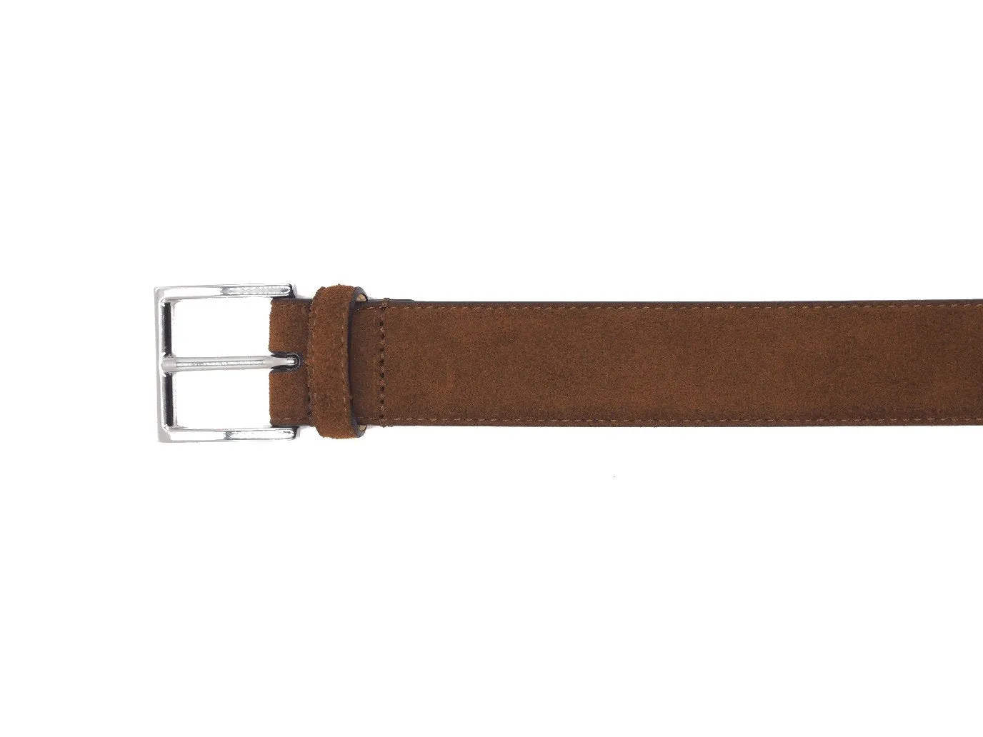 Belt Tobacco Suede Nickel Buckle