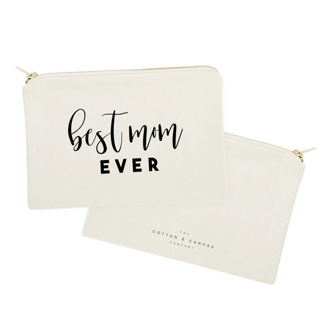 Best Mom Ever Cotton Canvas Cosmetic Bag by The Cotton & Canvas Co.
