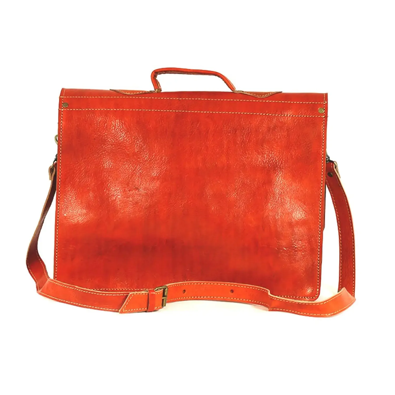 Biyadina Premium Vintage Messenger Leather Bag Handmade Satchel Red by our highly expert craftsman