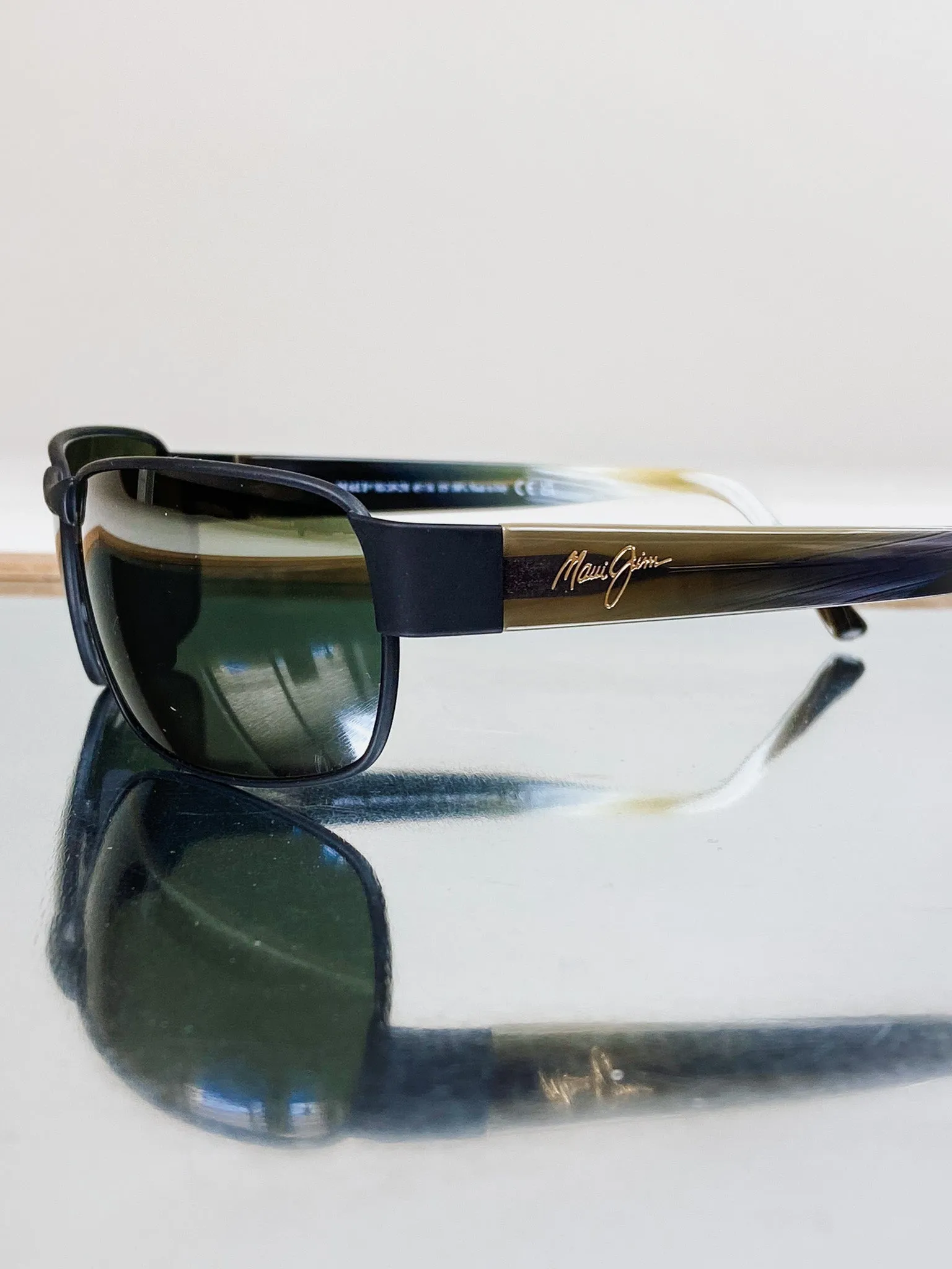 Black Coral Polarized Rectangular Sunglass By Maui Jim
