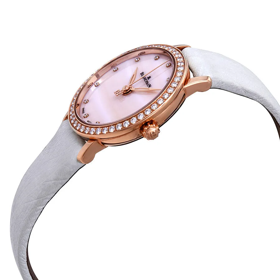 Blancpain 18kt Rose Gold Automatic Mother of Pearl Diamond Dial Ladies Watch 6102-2954C-95A
