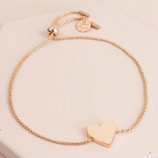 BOX CHAIN ROSE GOLD HEART BRACELET