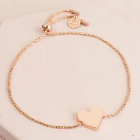 BOX CHAIN ROSE GOLD HEART BRACELET