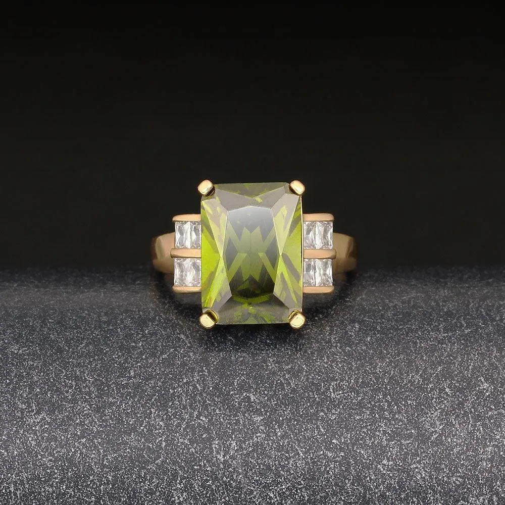 Broadside Square 14mm Gold Color Rings Fashion