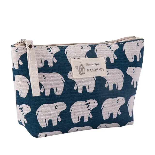 Canvas printed cosmetic bags multi-function travel organizer bag iciCosmetic
