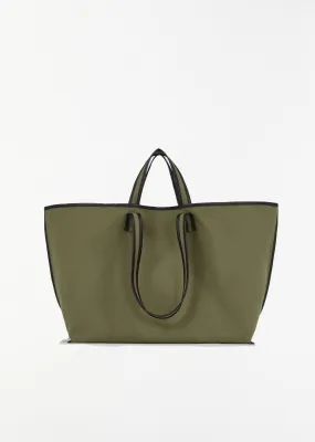 Canvas Tote — Khaki / Oil Black