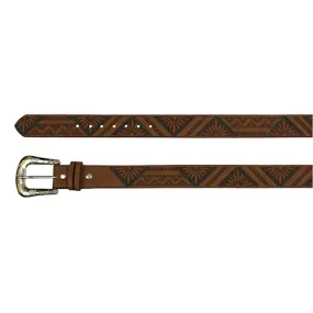 Catchfly Women's Caramel Geometric Belt