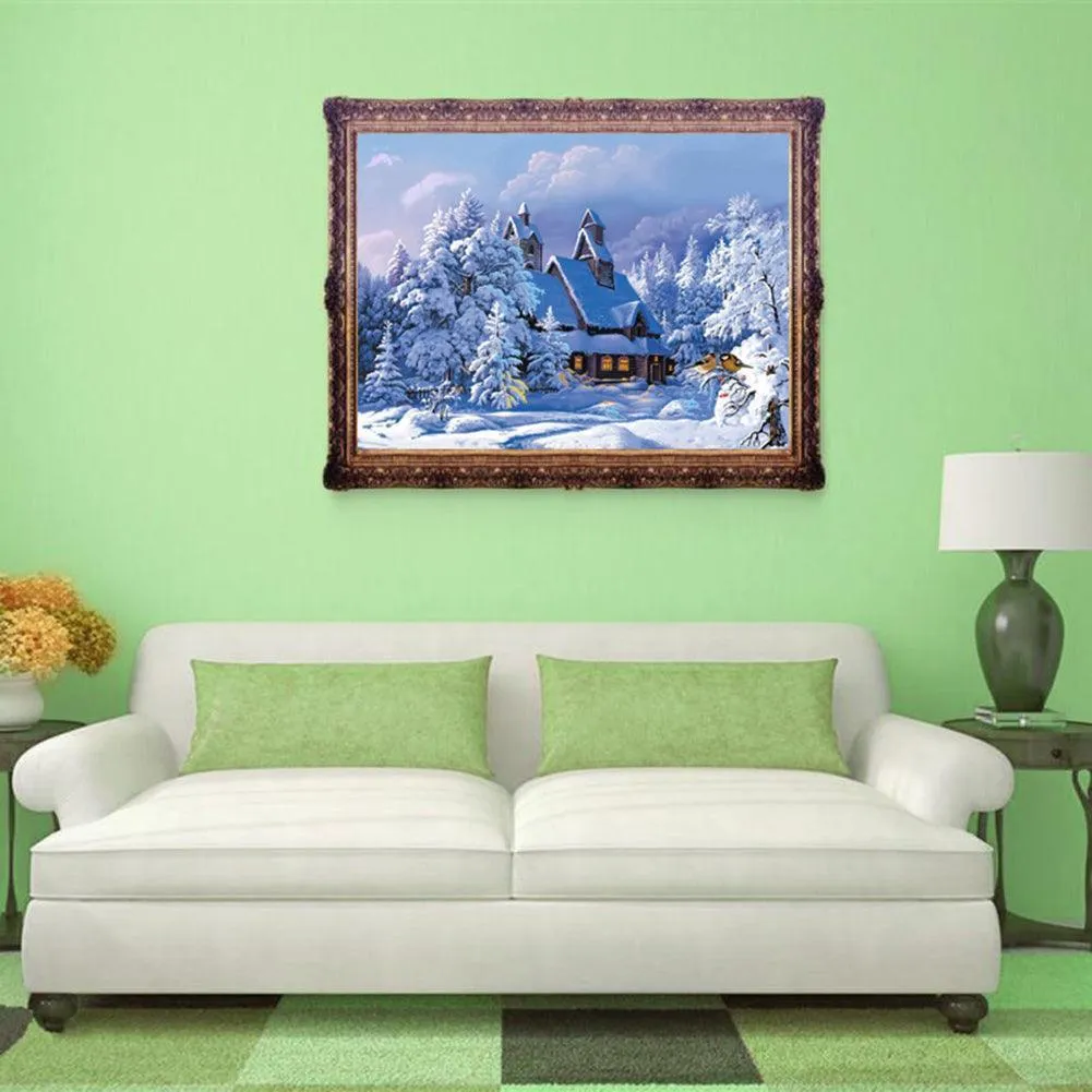 Charming Snowy Cottage 5D Diamond Painting Kit - Enchant Your Home Decor