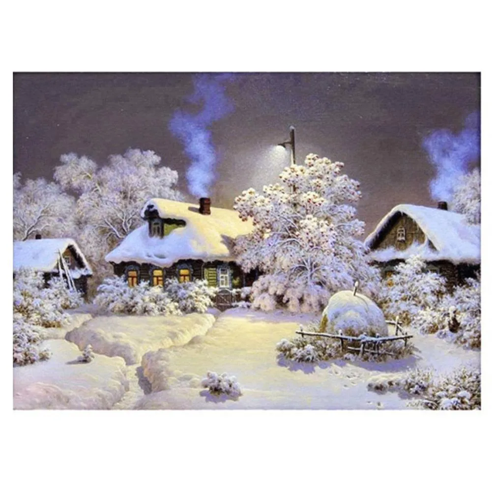 Charming Snowy Cottage 5D Diamond Painting Kit - Enchant Your Home Decor