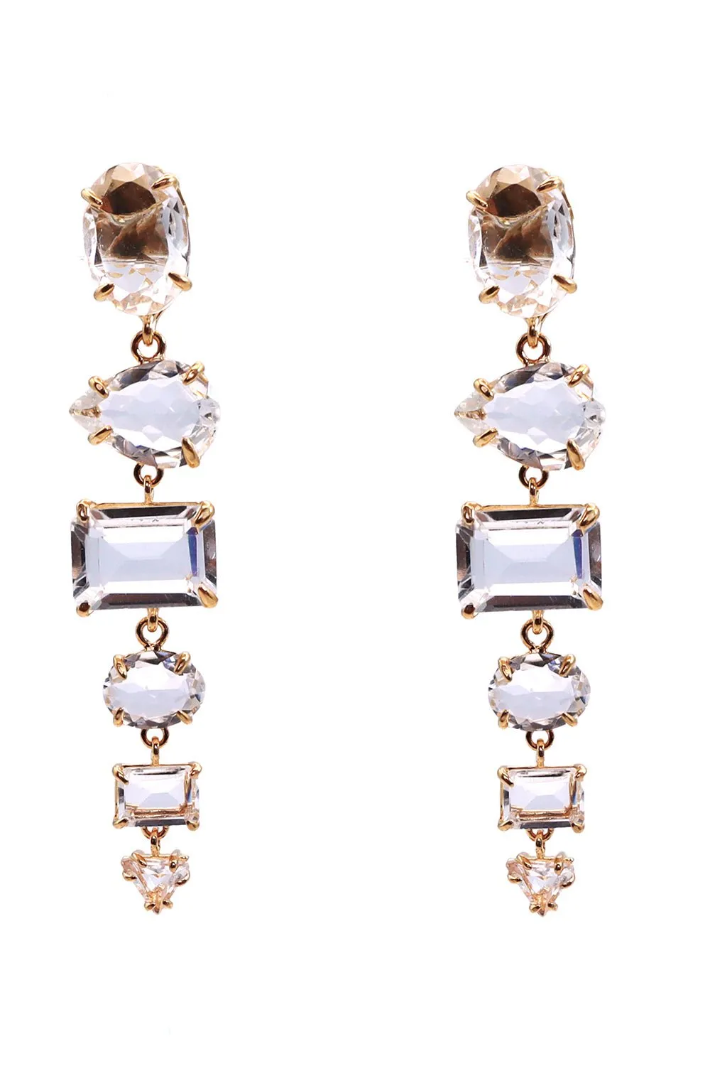 Clear Quartz Linear Earring