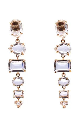 Clear Quartz Linear Earring