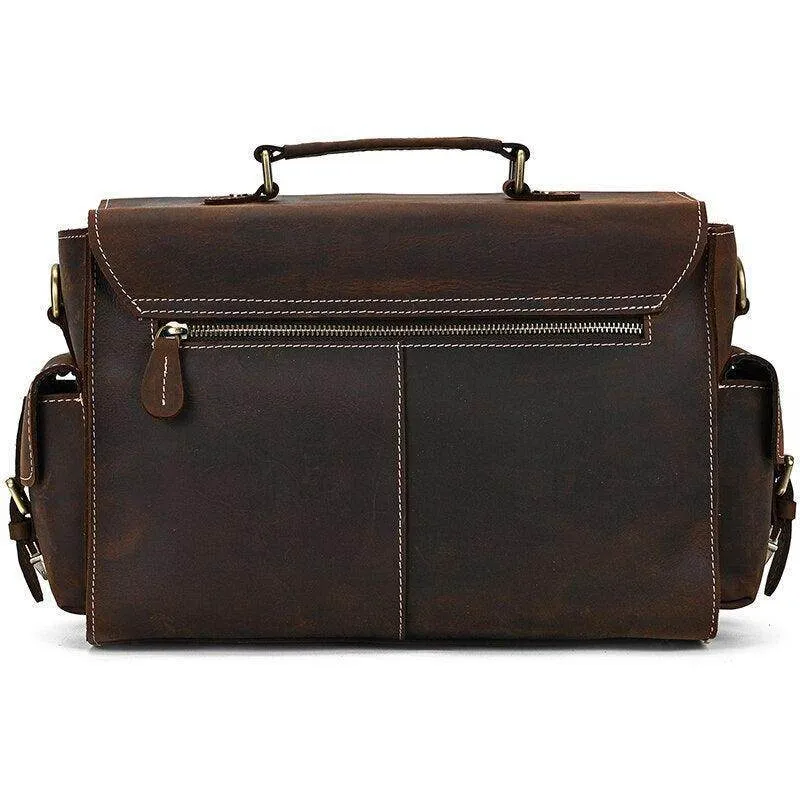 Crazy Horse Leather Shoulder Bag Vintage Camera Bags In