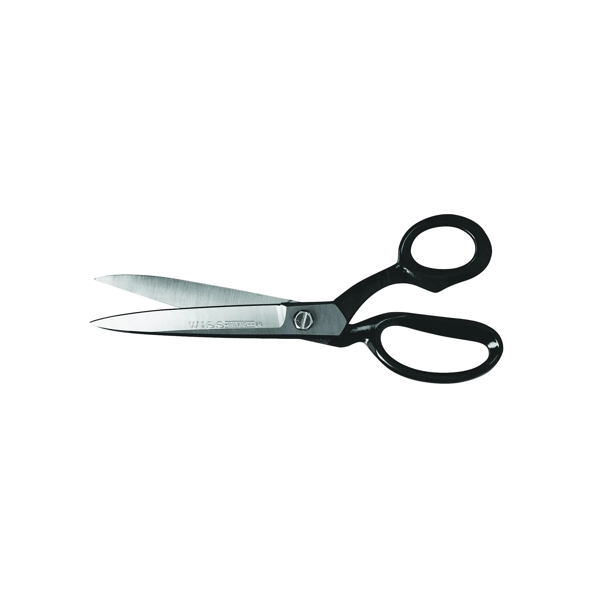 Crescent Wiss W20 Industrial Scissor, 10-3/4 in OAL, 4-3/4 in L Cut, Nickel Blade, Bent Handle, Black Handle