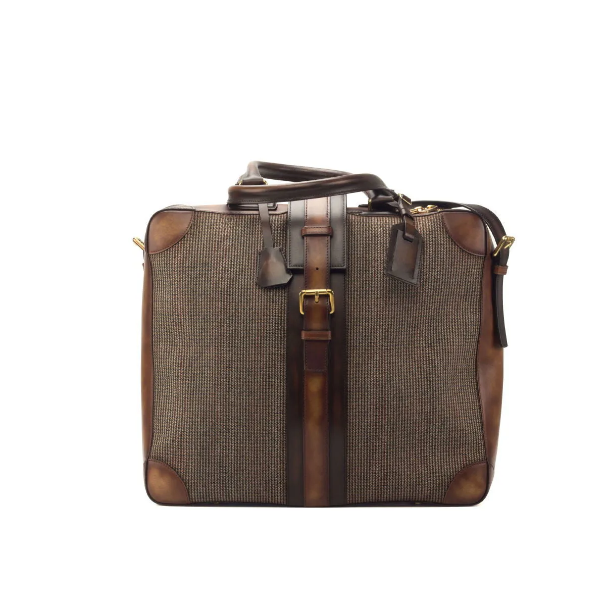 Custom Travel Tote Bag Leather Brown Dark Brown 2878