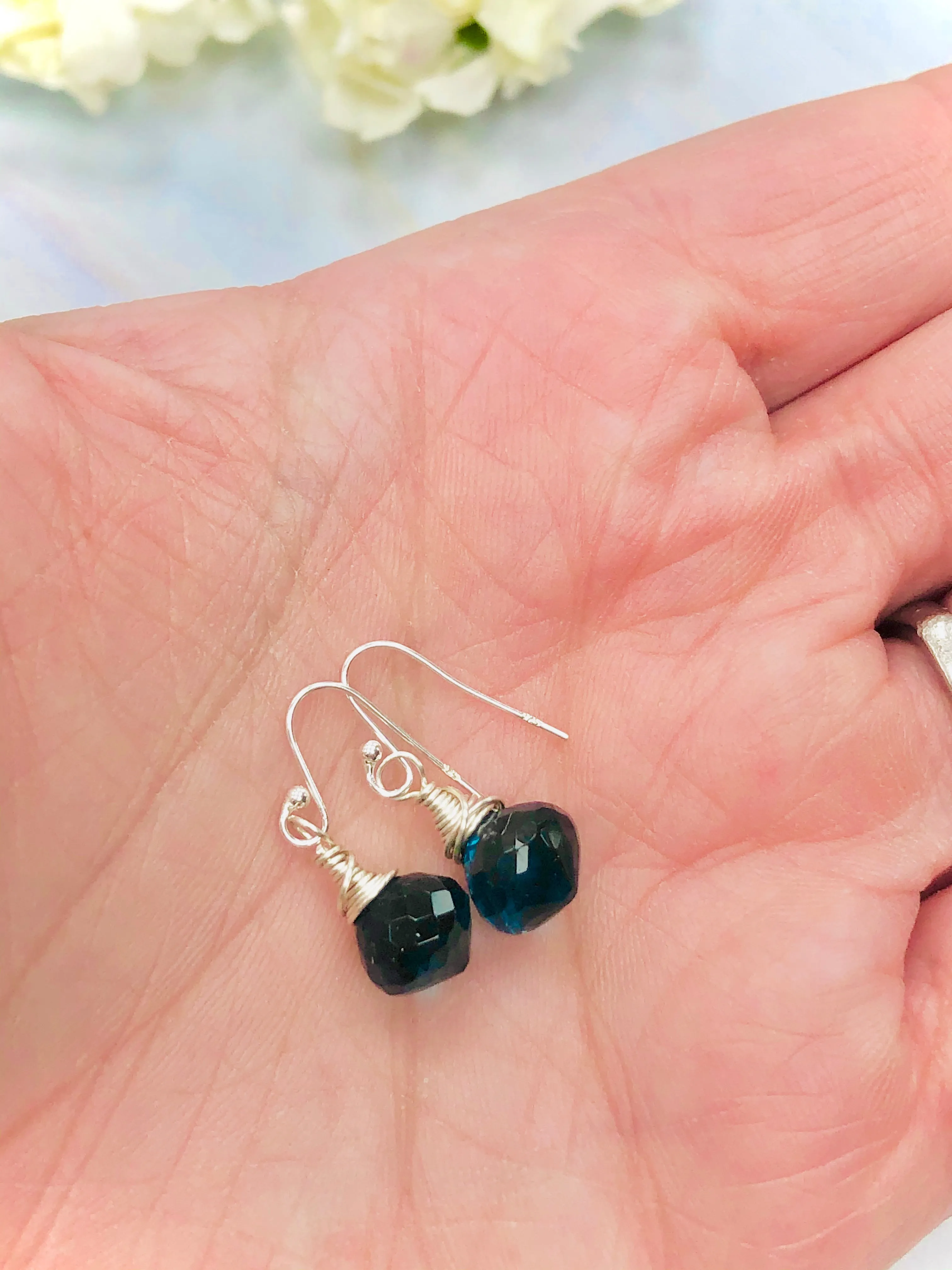 Dainty Hydro Quartz Raindrop Earrings