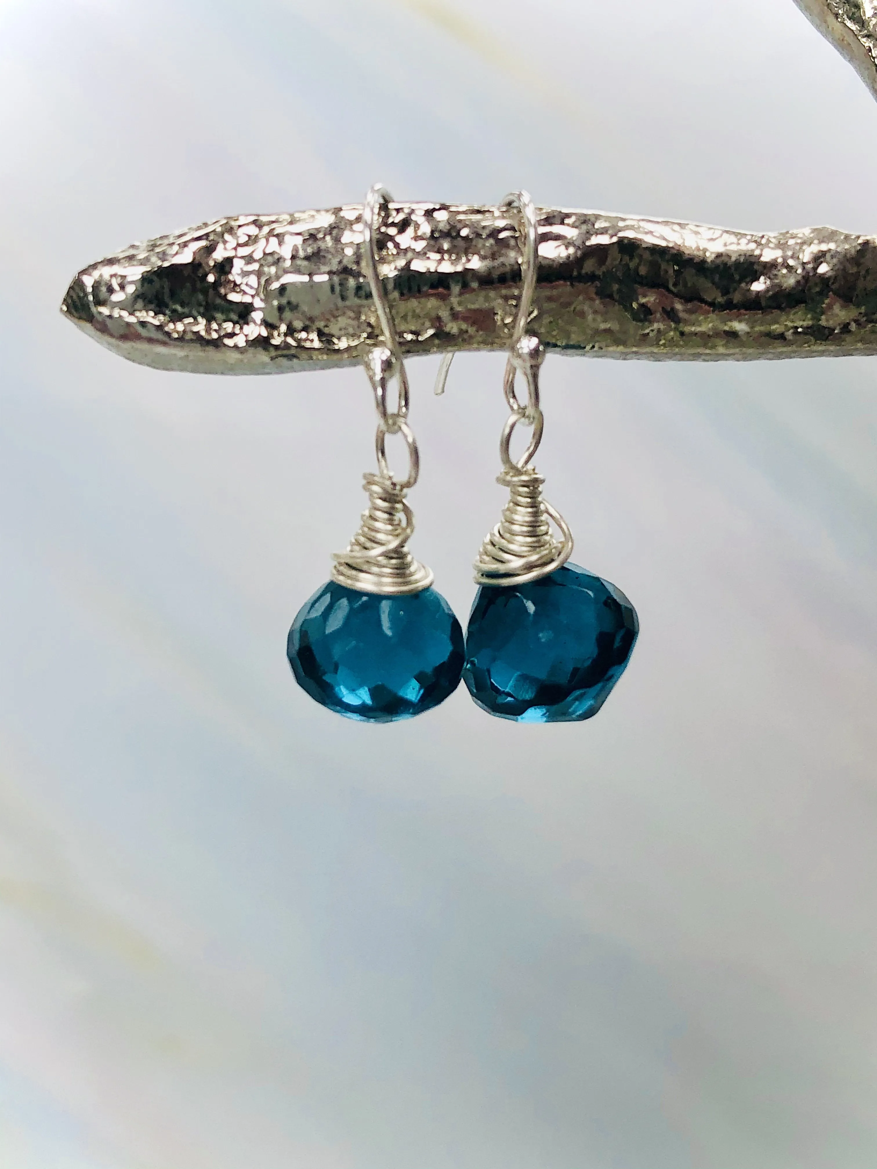 Dainty Hydro Quartz Raindrop Earrings