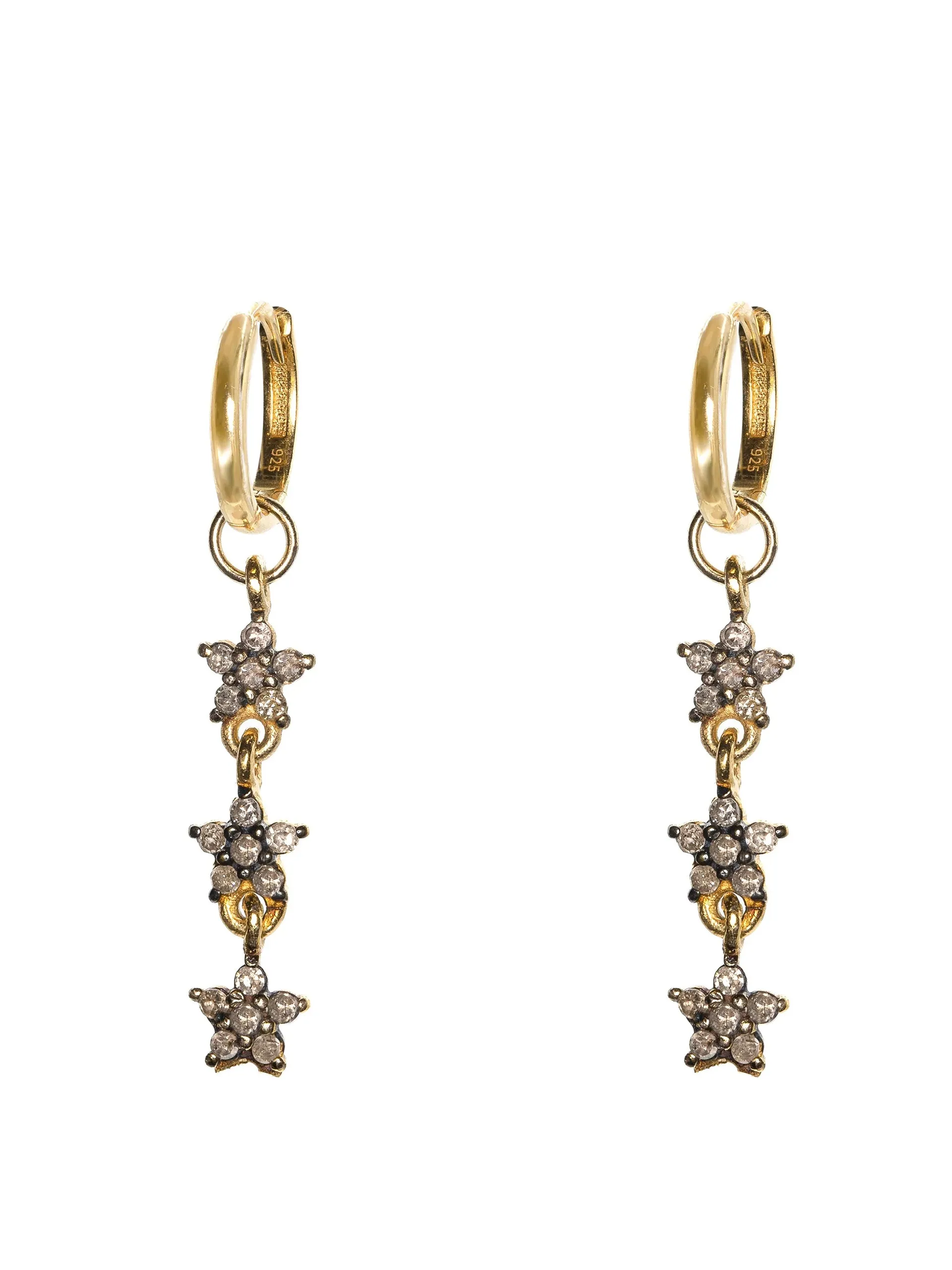 Daisy diamond drop earrings (two lengths)