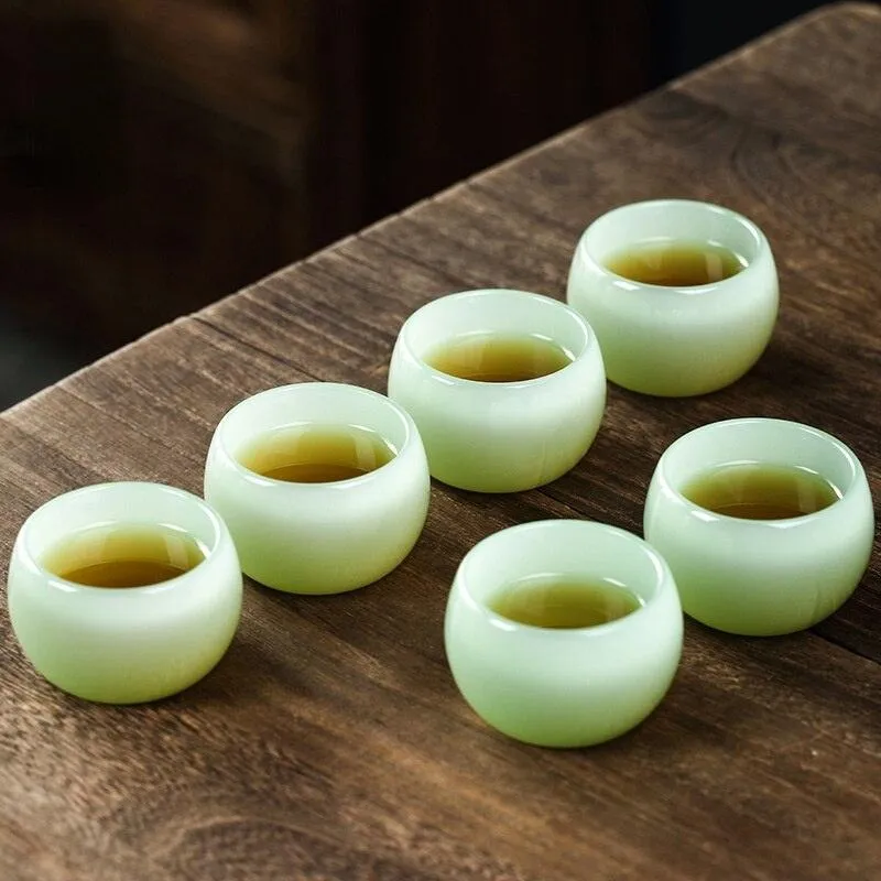 Elegant Cyan Jade Porcelain Tea Cup - A Tea Connoisseur's Essential