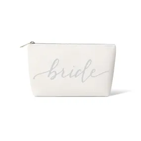 Faux Leather Makeup Bag - Bride