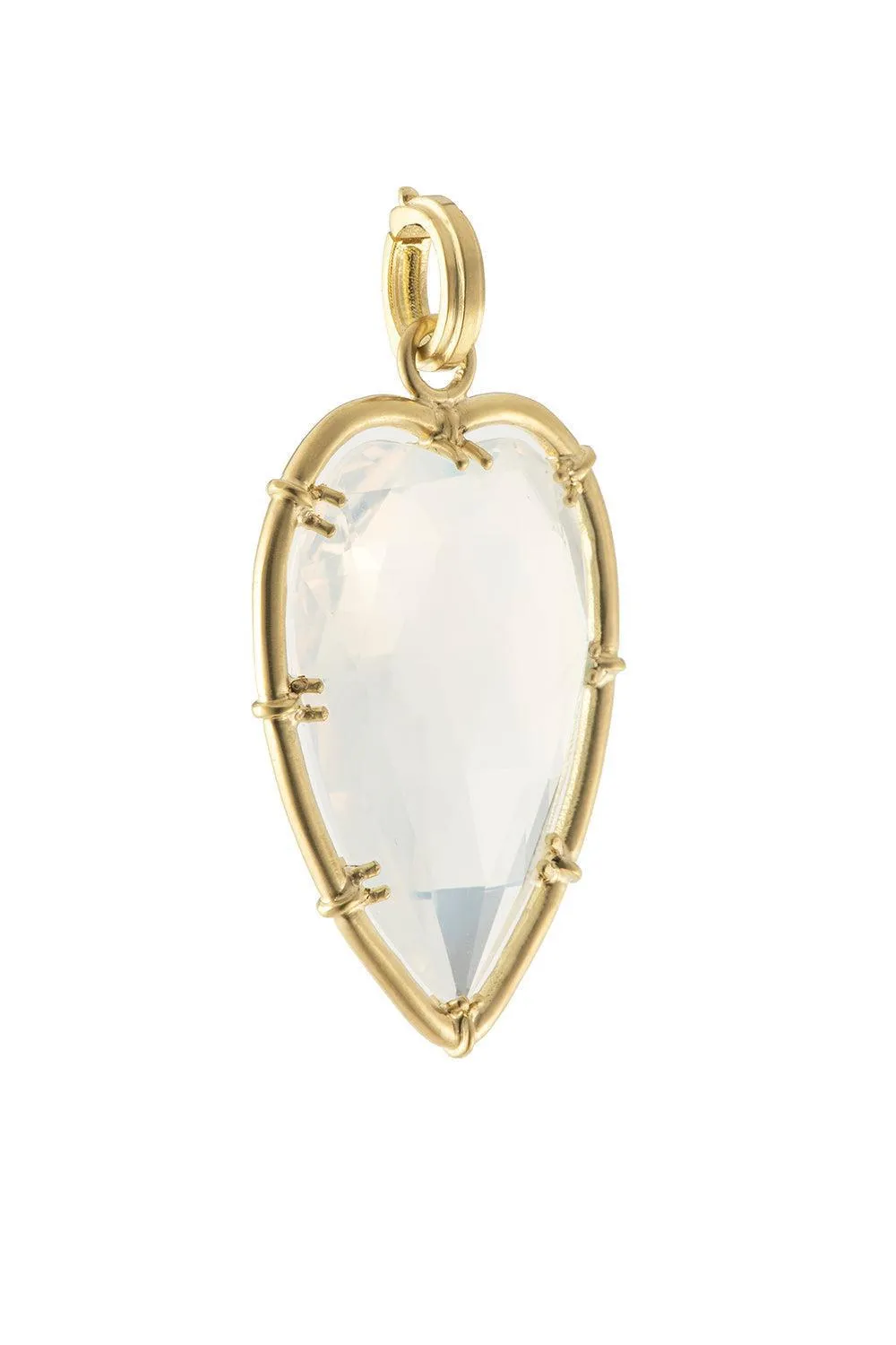 Fire Moon Quartz Heart Pendant