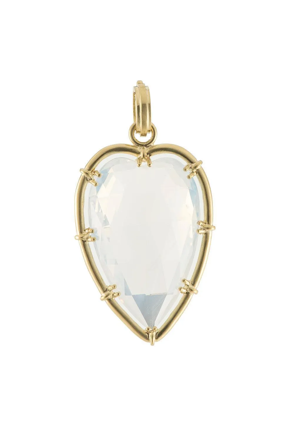 Fire Moon Quartz Heart Pendant