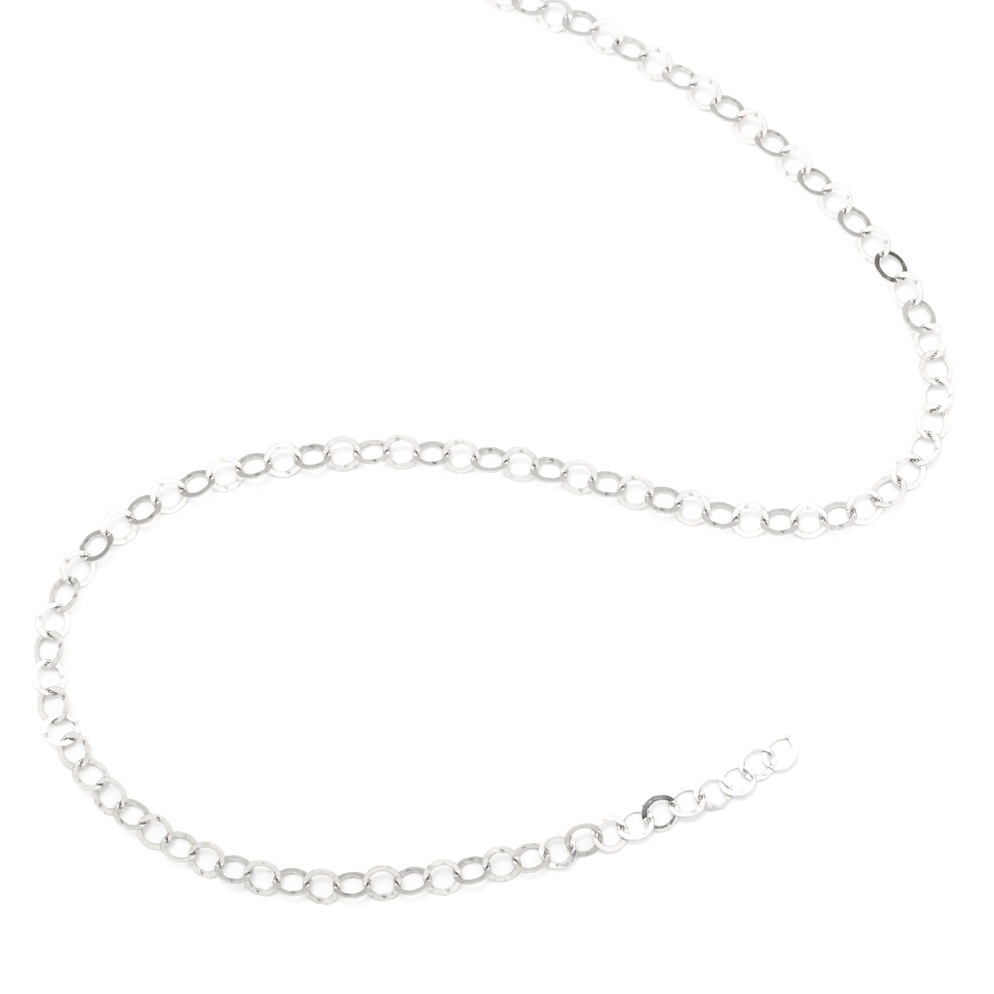 Flat Cable Chain in Sterling Silver 4.3x3.7mm Links
