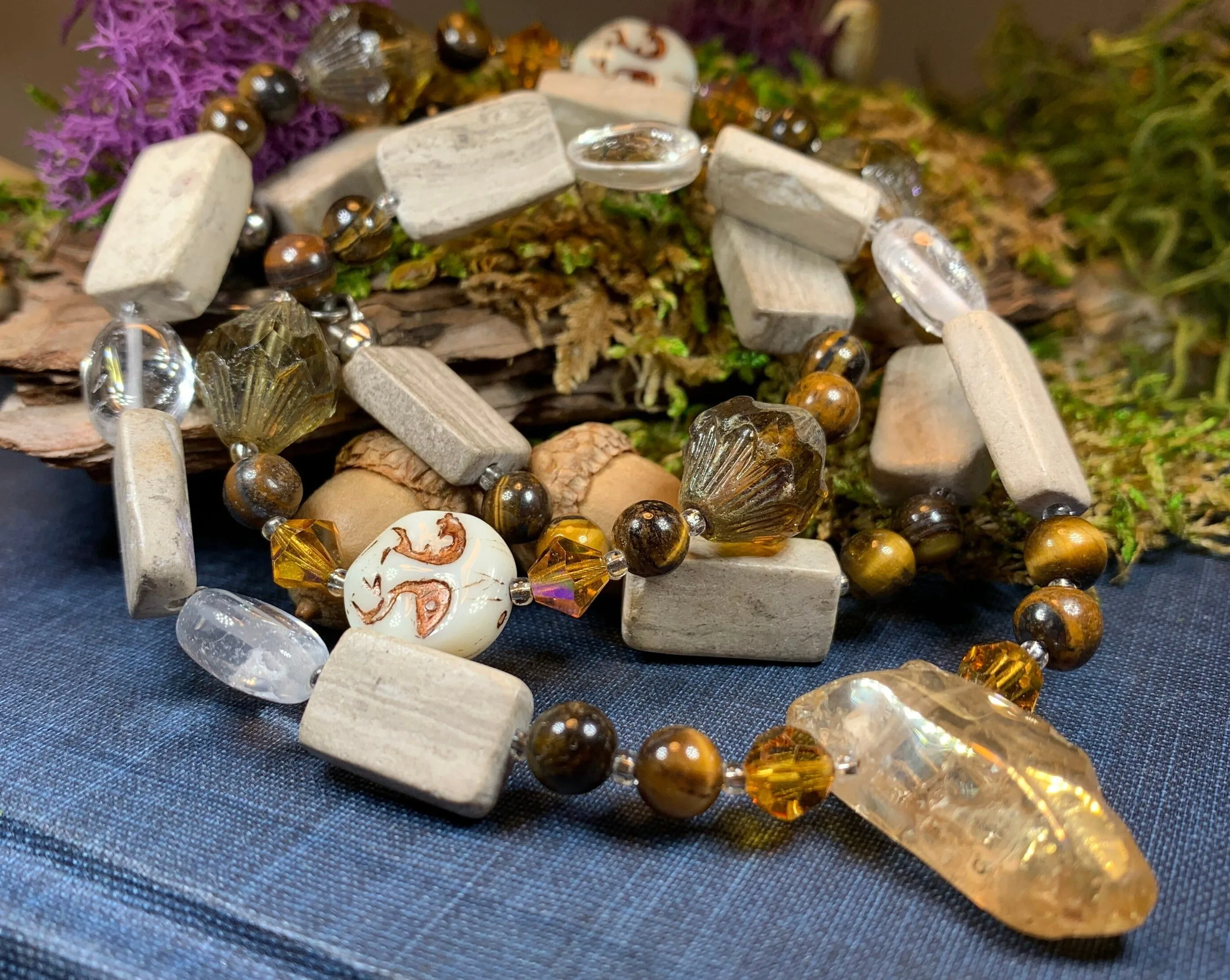 Forest Dawn Quartz Crystal Necklace