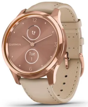Garmin Vivomove Luxe Rose Gold PVD Sand Leather