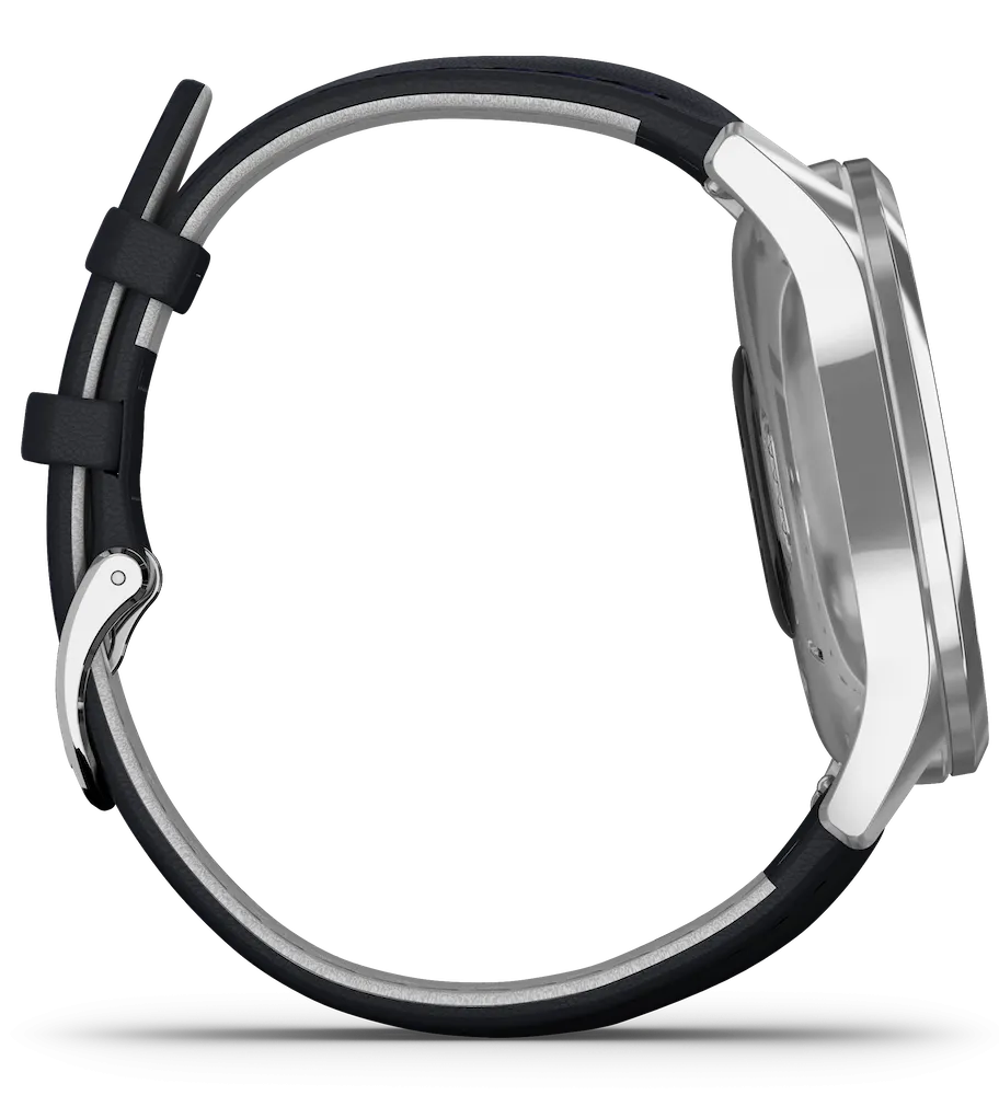 Garmin Vivomove Luxe Steel Case Navy Leather D
