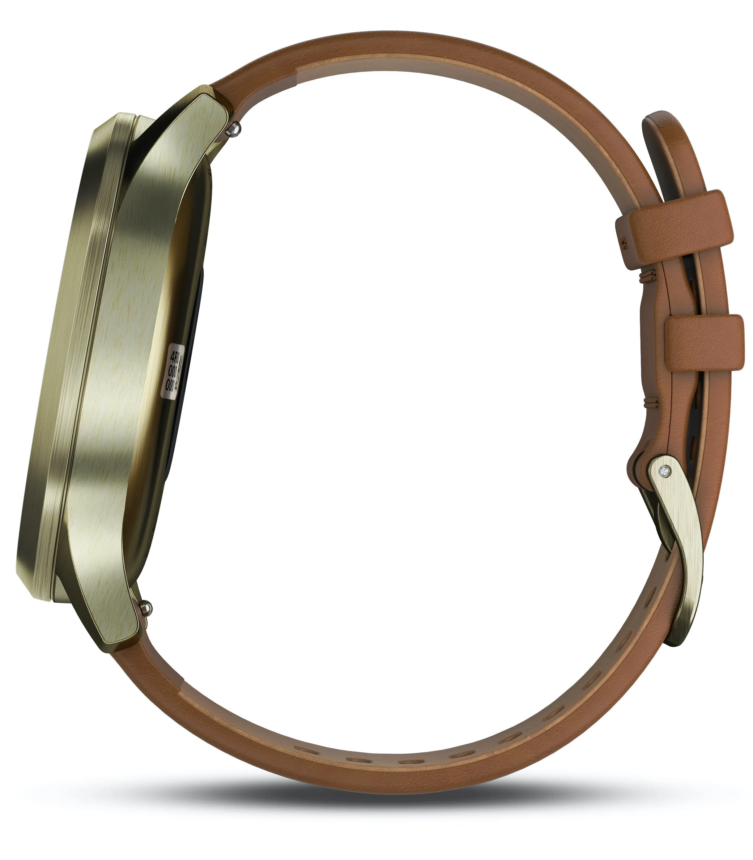 Garmin Watch Vivomove HR Gold Tone with Light Brown Leather Band D