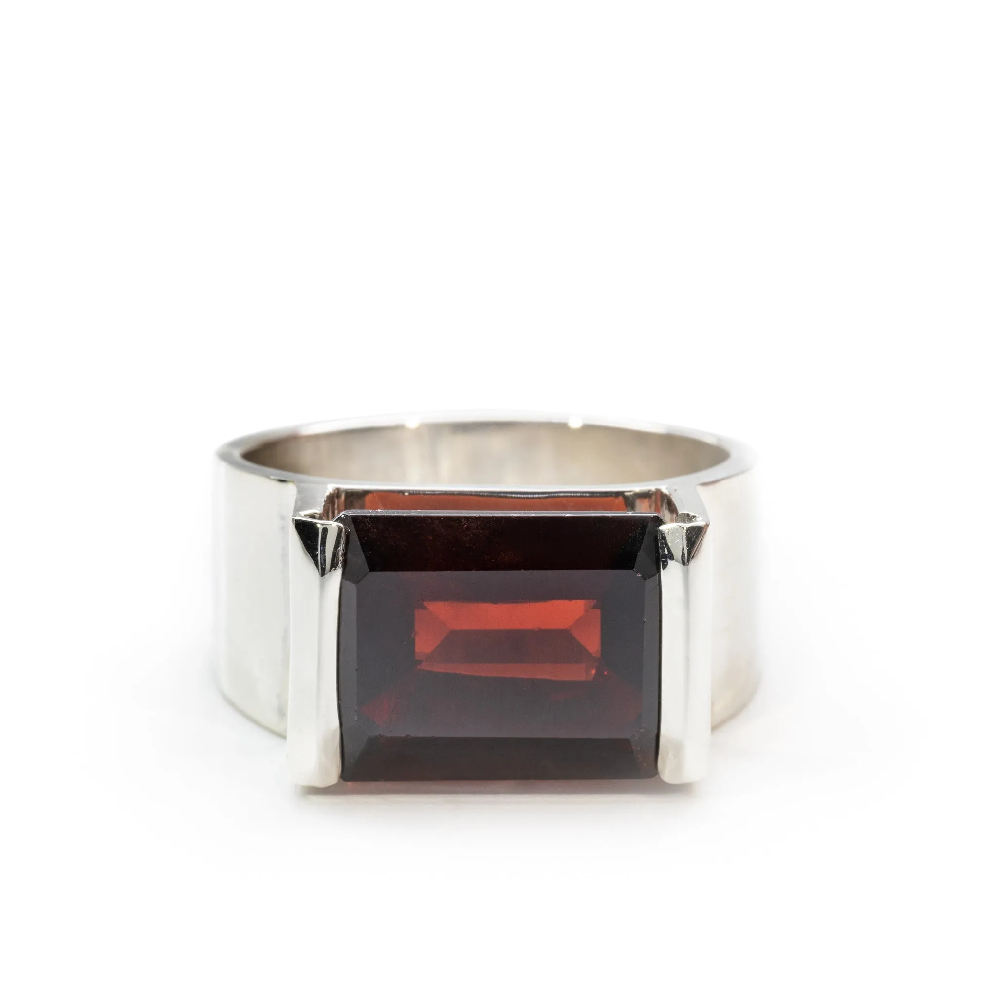 Garnet 7.88 Carat Sterling Silver Handcrafted Gemstone Ring