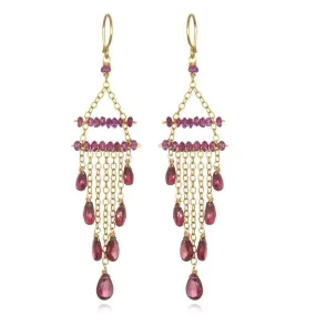 Garnet Chandelier Earrings