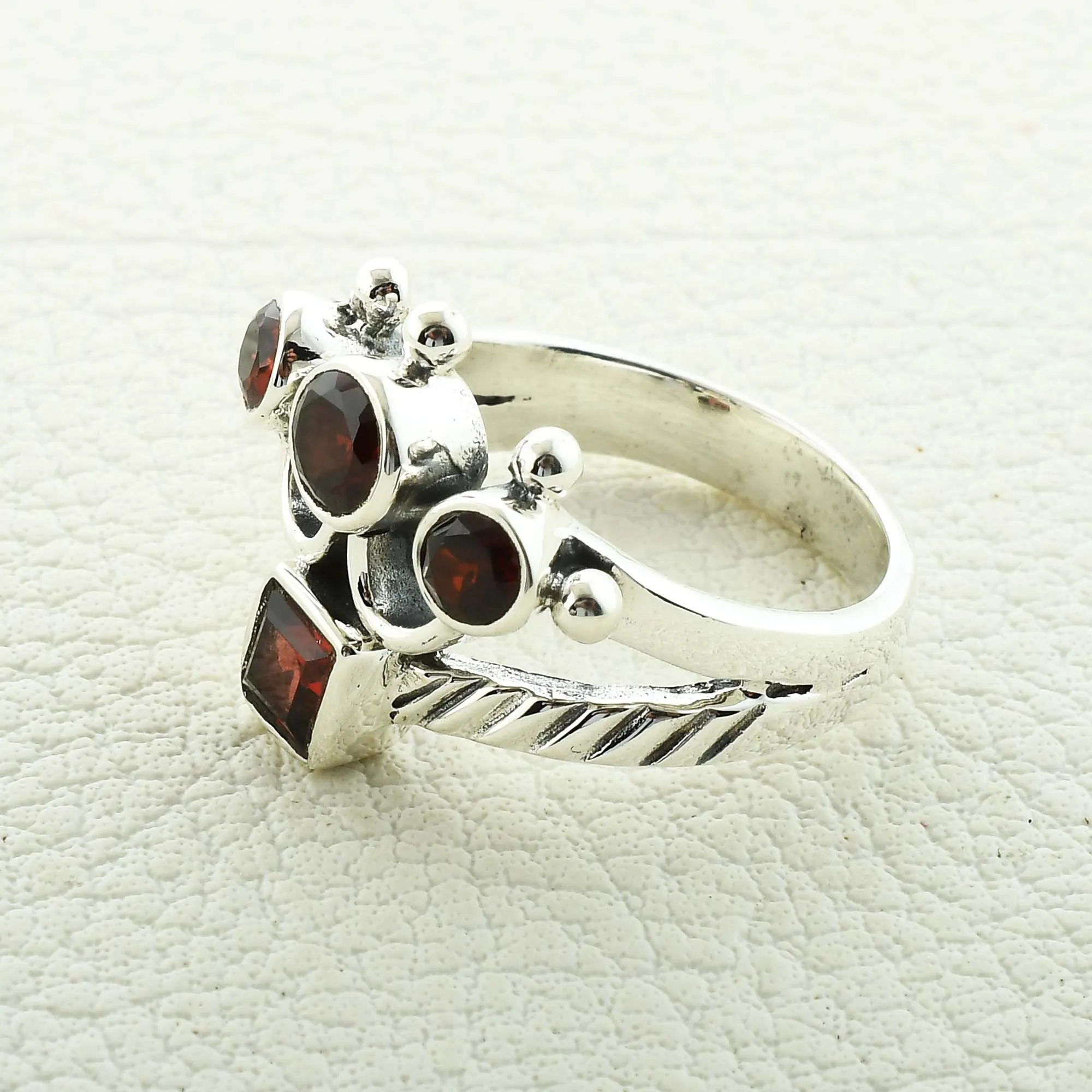 Garnet Sterling Silver Ring