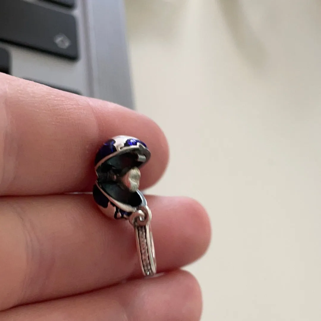 Genuine Pandora UNICEF Enamel Blue Planet Dangle Charm 'Supporting Young Voices'