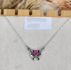 Gift Of Love Opal & Bow Necklace