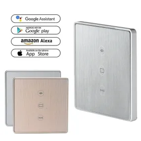 Gold/Silver Tuya Smart Life WiFi Curtain Switch for Electric Motorized Curtain Blind Roller Shutter works with Alexa&Google home