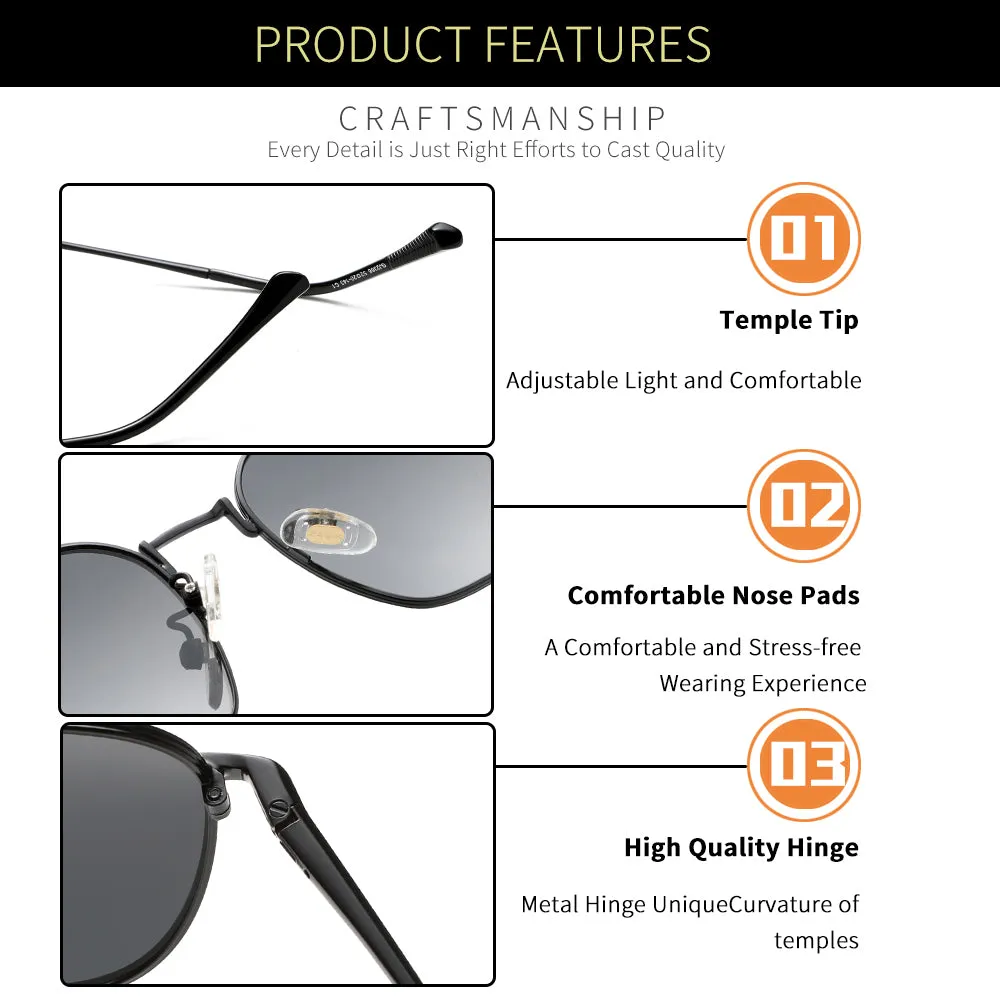 GREY JACK Polygon Polarized Minimalist Latest Stylish Sunglasses for Men Women 2366