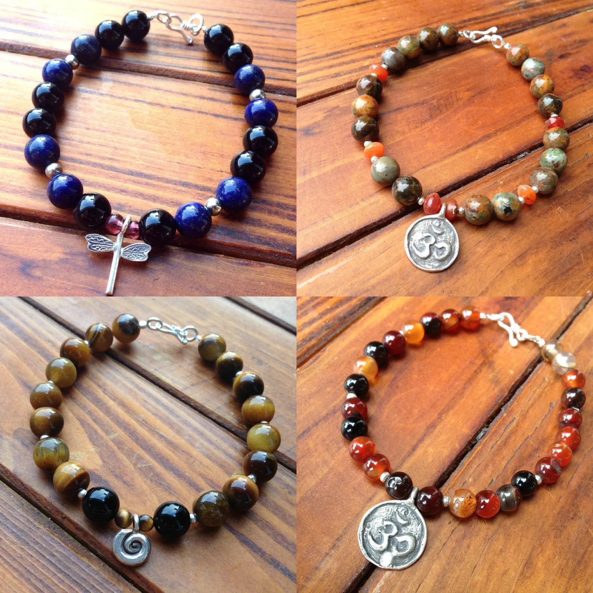 Hand Made Tibetan Spiral Mala Bracelet With Jade Beads