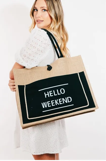 HELLO WEEKEND TOTE BAG DROPS APRIL 6