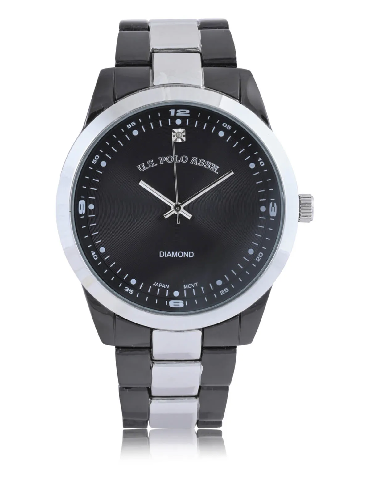 HIS AND HERS SILVER LINK DIAMOND WATCH SET