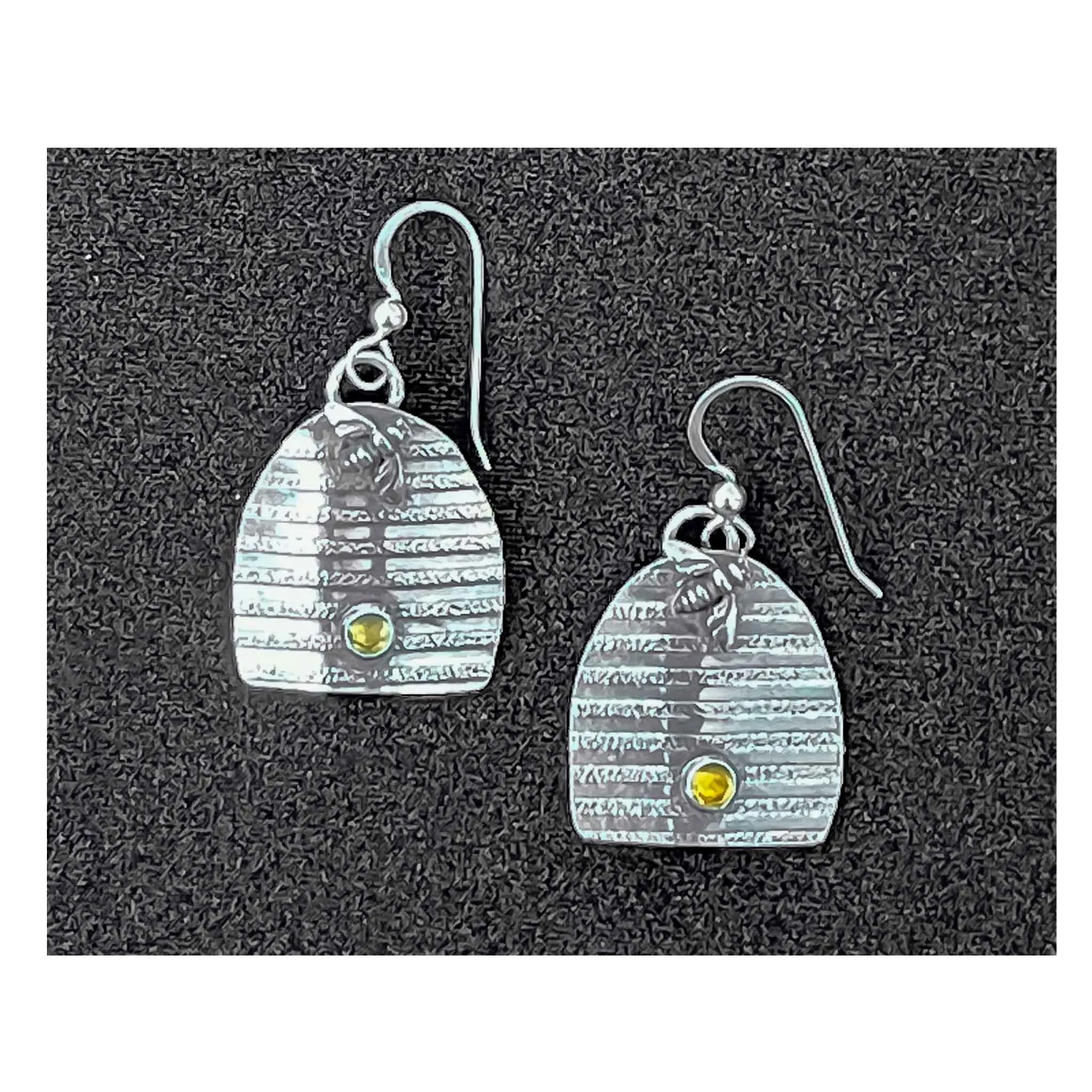 HMC Sterling Bee Skep Citrine Earrings