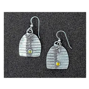 HMC Sterling Bee Skep Citrine Earrings