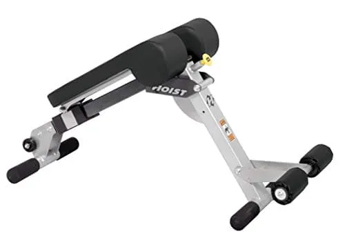 HOIST Fitness HF-4263 Dual Adjustable Ab/Back Hyper Roman Chair Exercise Bench - Platinum